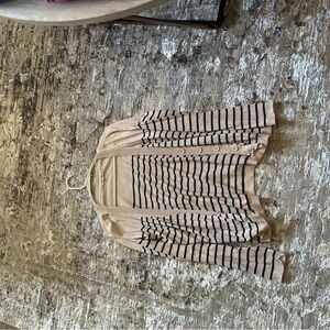Express Beige and Black Striped Cardigan
